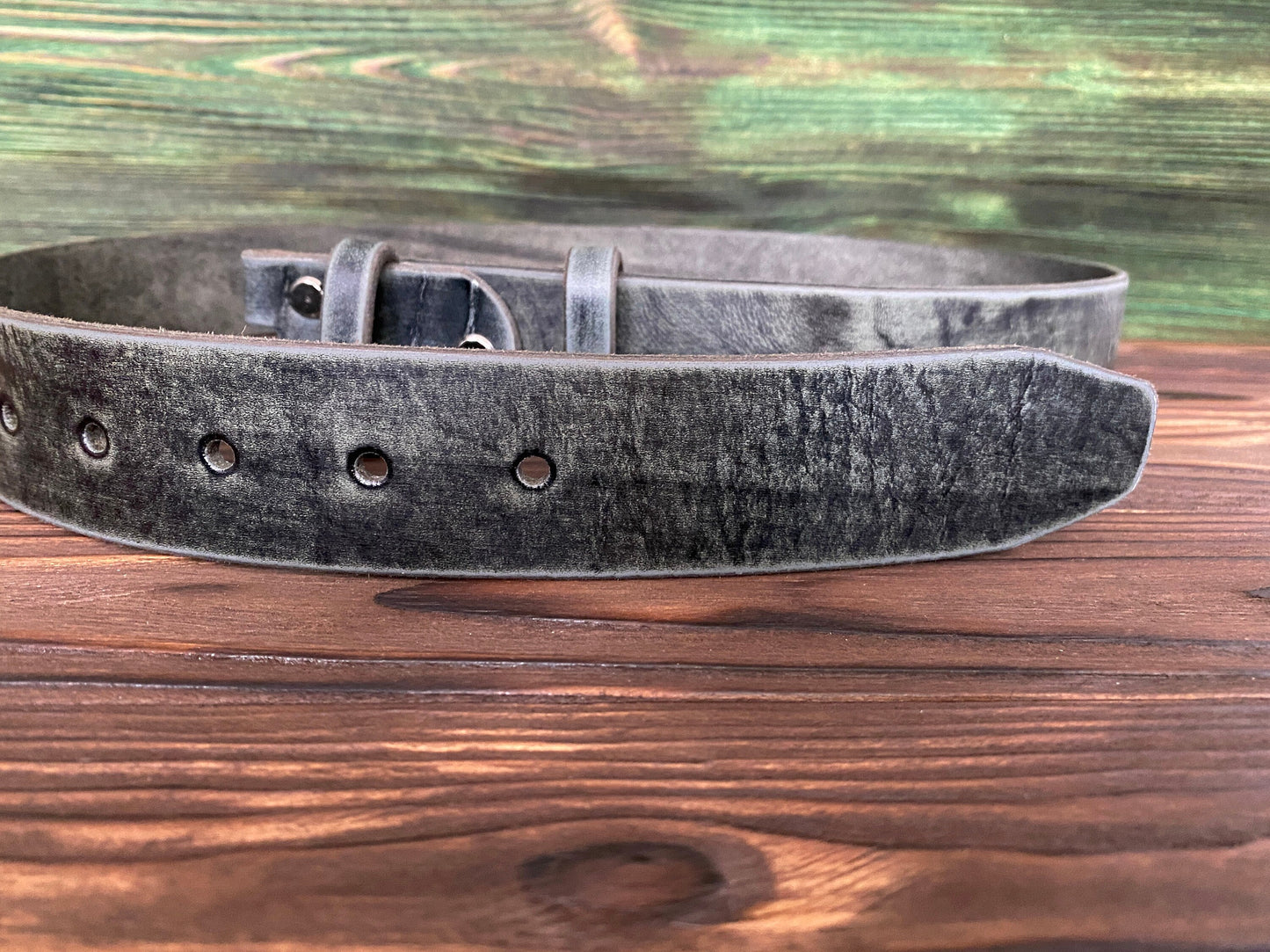 Leather Belt Blank  (WITHOUT BUCKLE) Gray