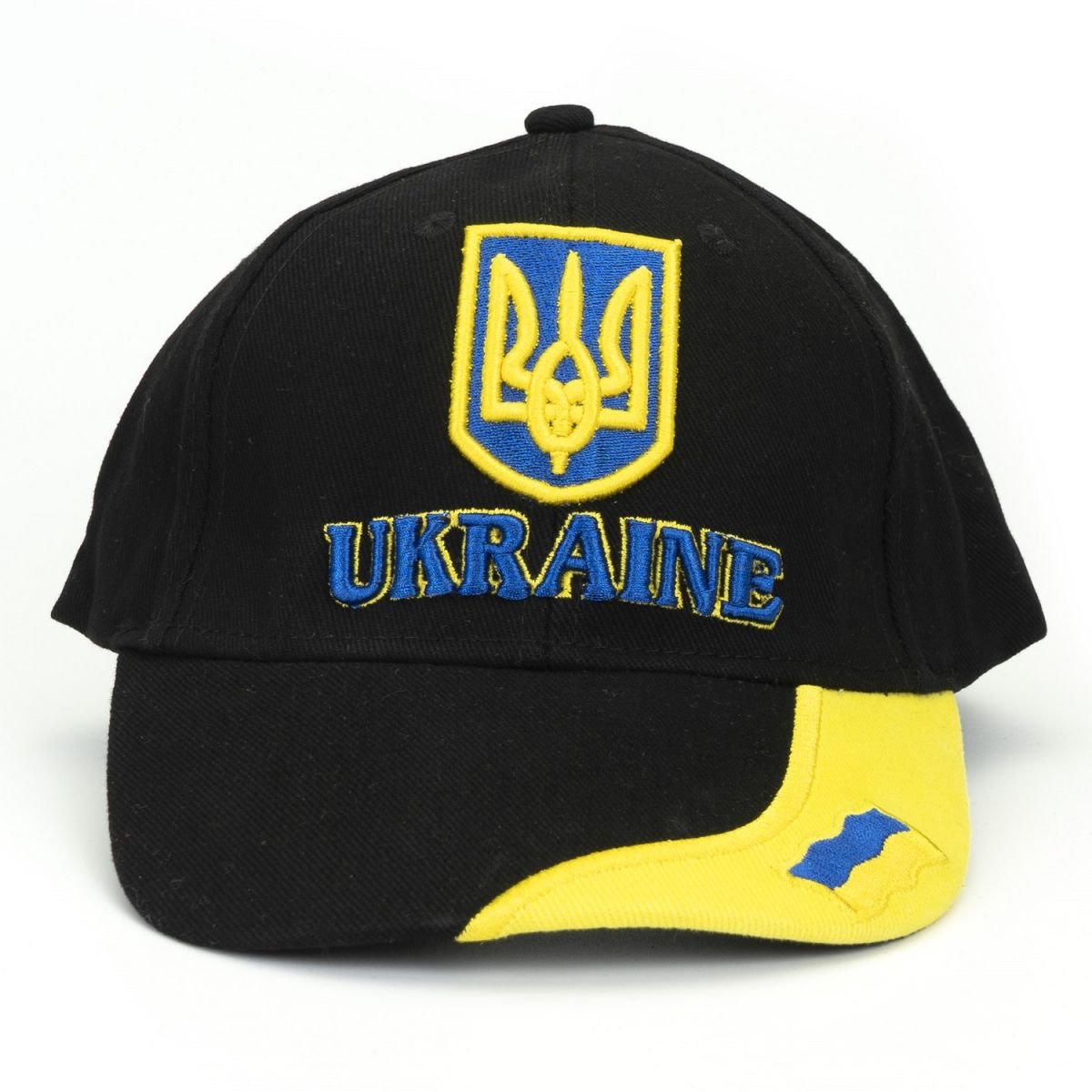 Black Baseball Cap with Flag Embroidery