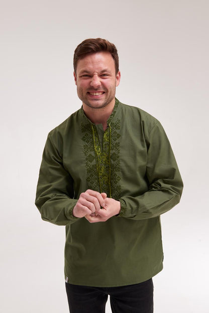 Men's Embroidered Shirt (Vyshyvanka) "Peremoga"