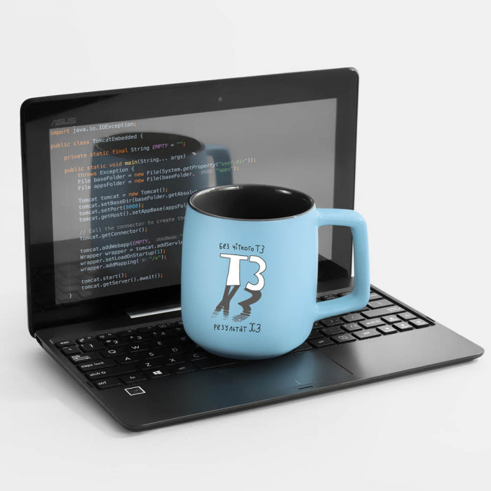 Programmer’s Mug – "What’s the Technical Task?" (Blue)