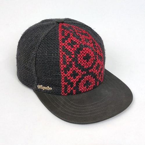 Snapback Cap with Embroidered Vyshyvanka Pattern (Gray)