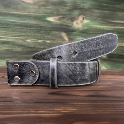 Leather Belt Blank  (WITHOUT BUCKLE) Gray