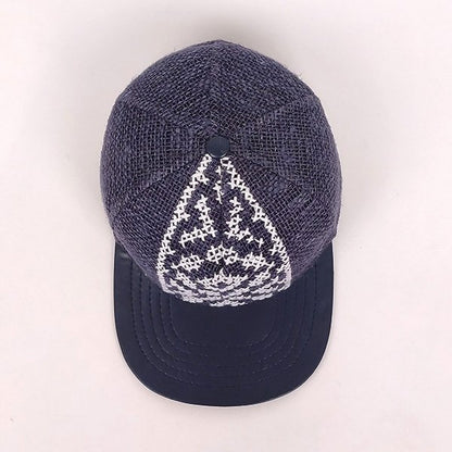 Snapback Cap with Embroidered Vyshyvanka Pattern (Blue)