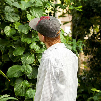 Snapback Cap with Embroidered Vyshyvanka Pattern (Gray)