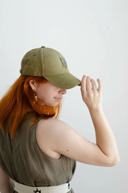 Old School Trident Baseball Cap (Smoky Khaki)