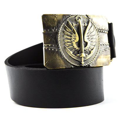 Leather Belt "Marine Infantry" with Brass Buckle