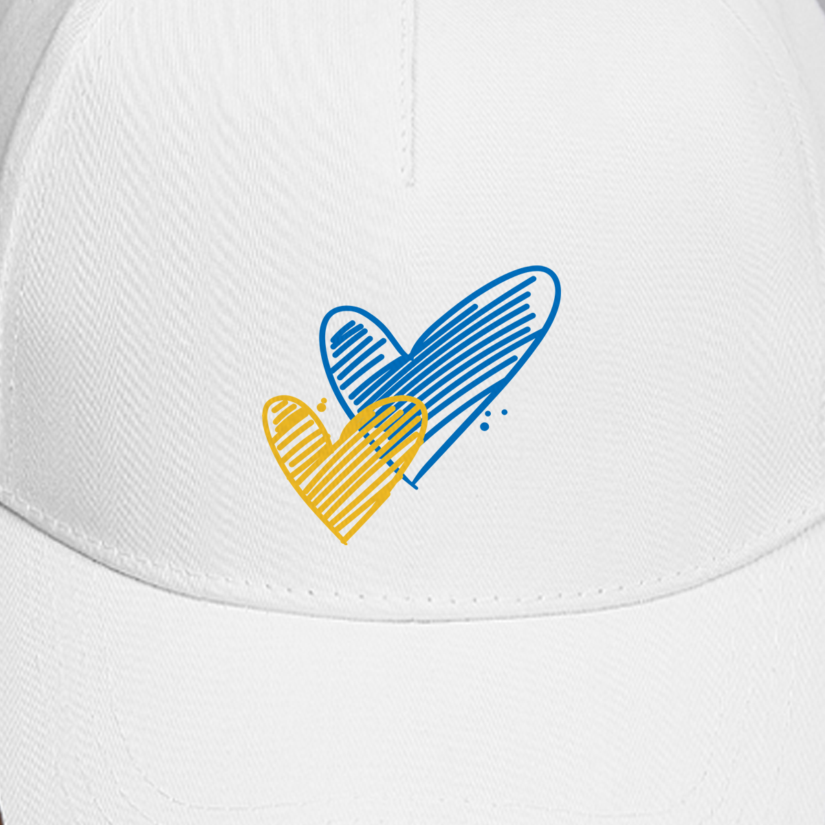 Cap with Patriotic Print "Heart of Ukraine" (White)