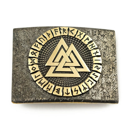 Brass Belt Buckle "Valknut"