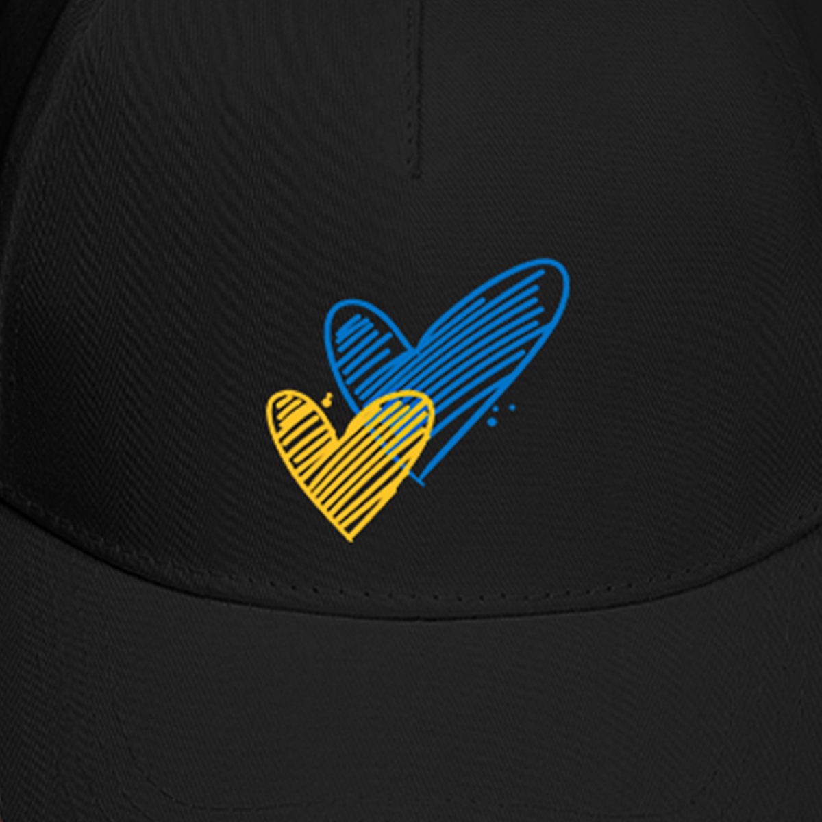 Cap with Patriotic Print "Heart of Ukraine" (White) (Black)