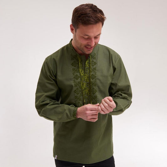 Men's Embroidered Shirt (Vyshyvanka) "Peremoga"