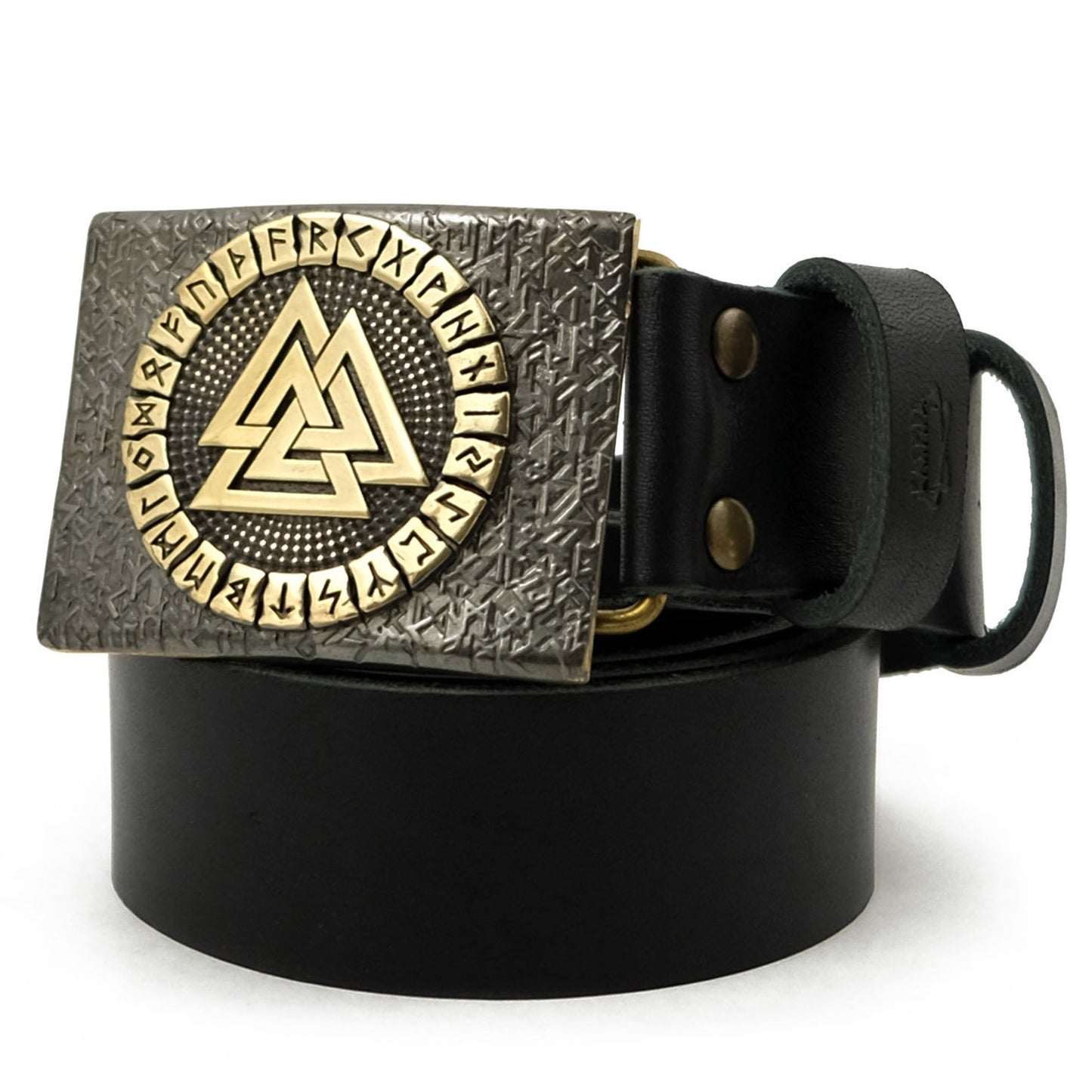 Brass Belt Buckle "Valknut"