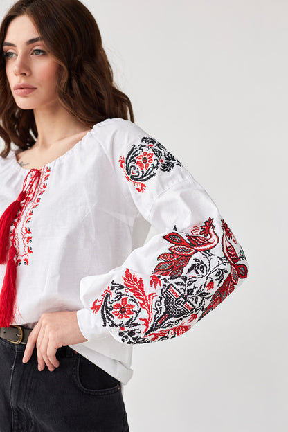 Women's Embroidered Blouse (Vyshyvanka) "Zharyptytsia"