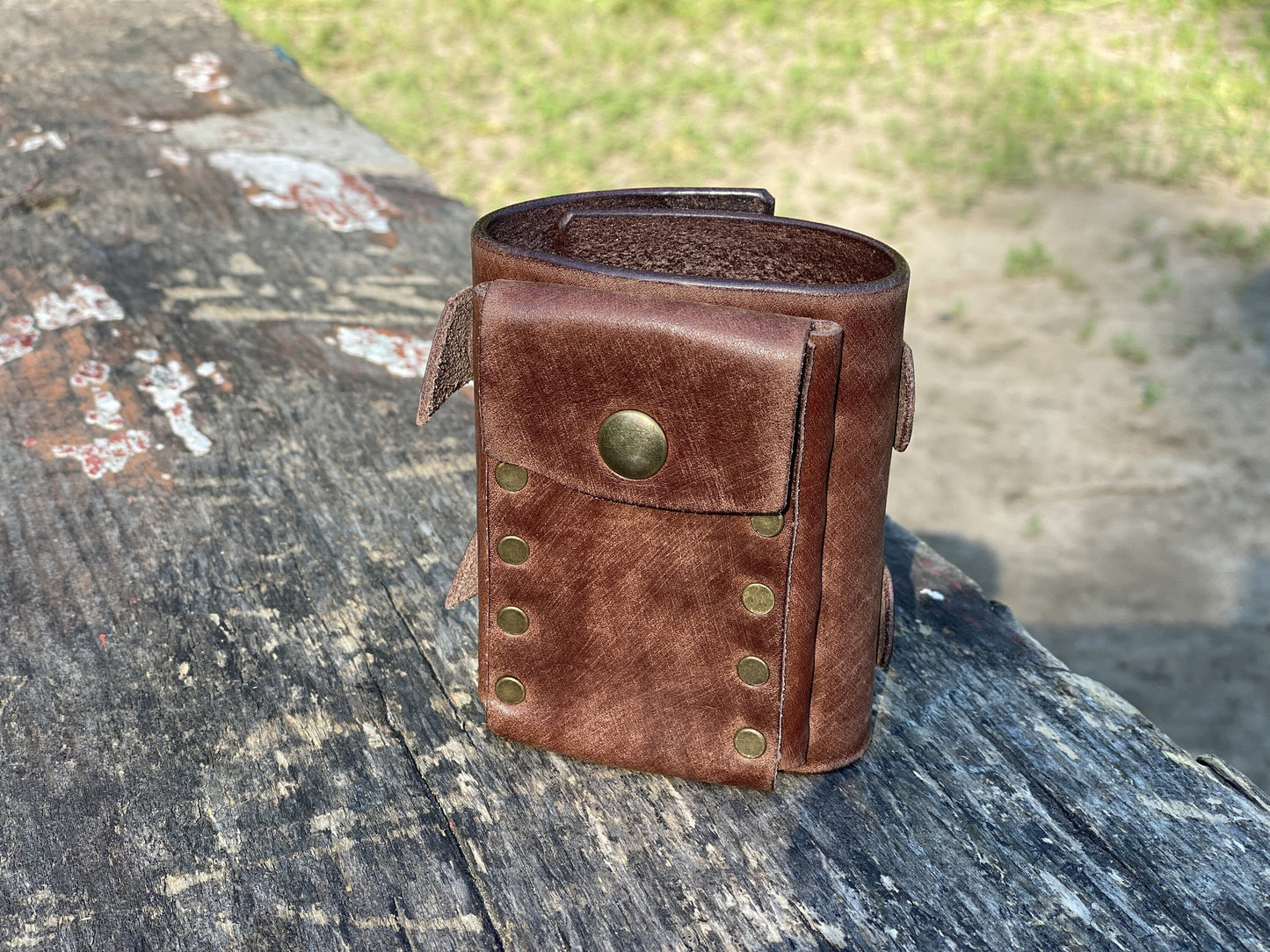 Mini Leather Wrist Wallet with Personalization