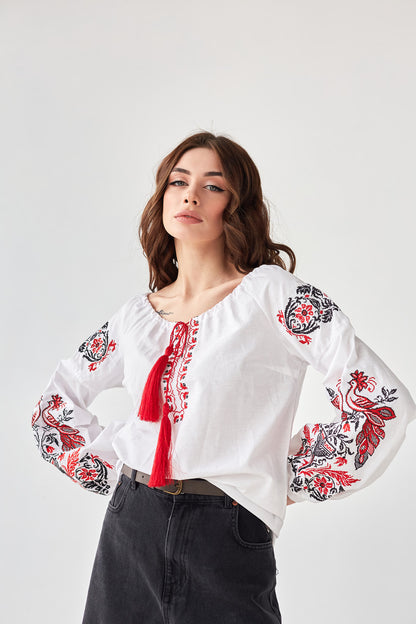 Women's Embroidered Blouse (Vyshyvanka) "Zharyptytsia"