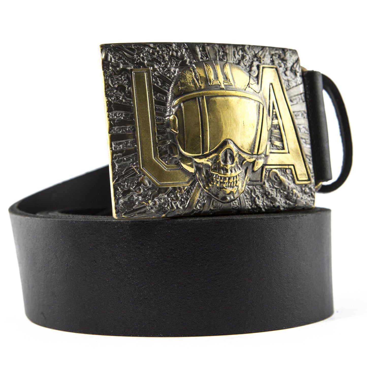 Leather Belt "Ghost of Kyiv" with Brass Buckle