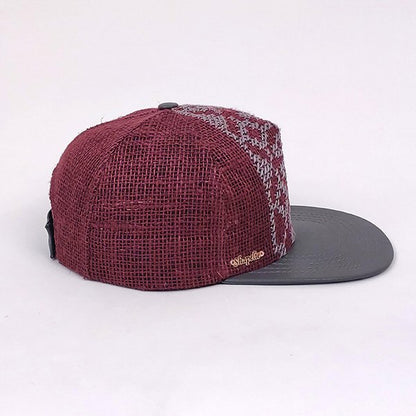 Snapback Cap with Embroidered Vyshyvanka Pattern (Red)