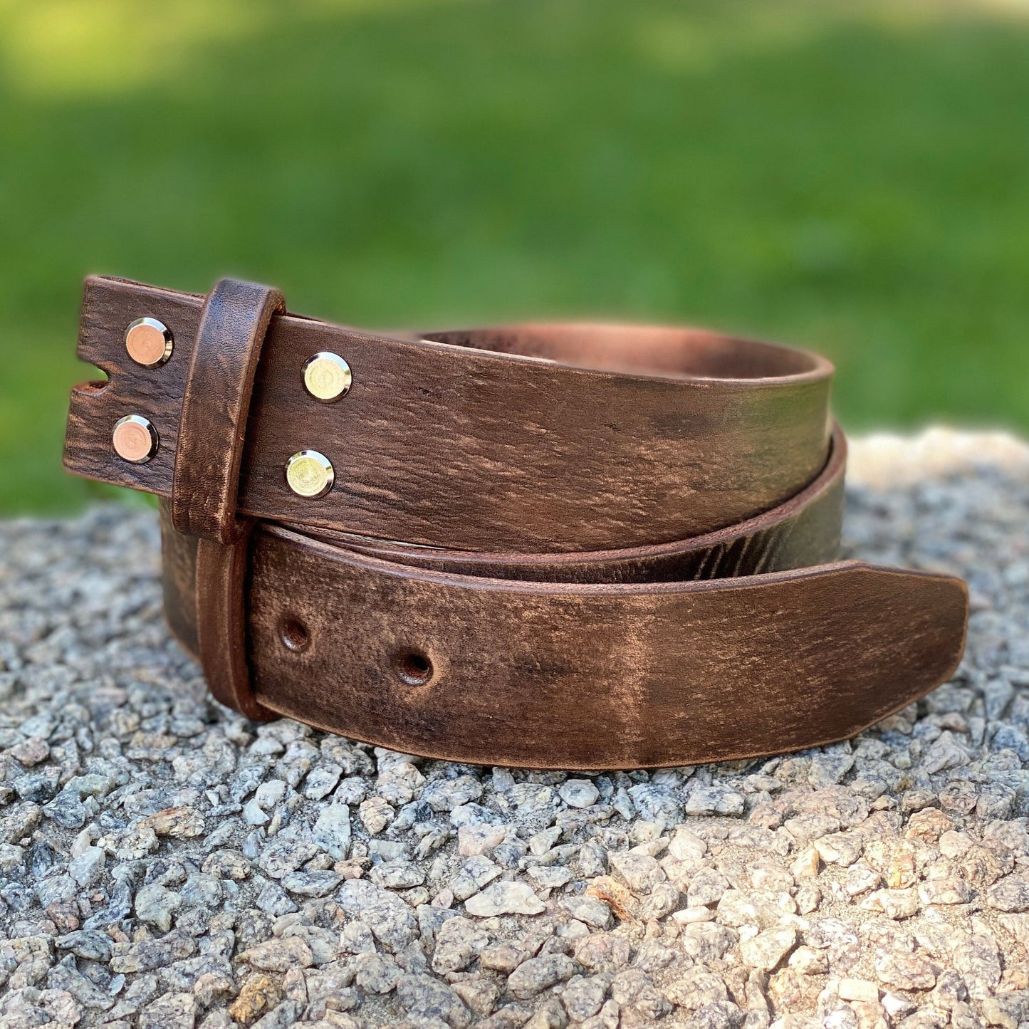 Leather Belt Blank  (WITHOUT BUCKLE) Brown