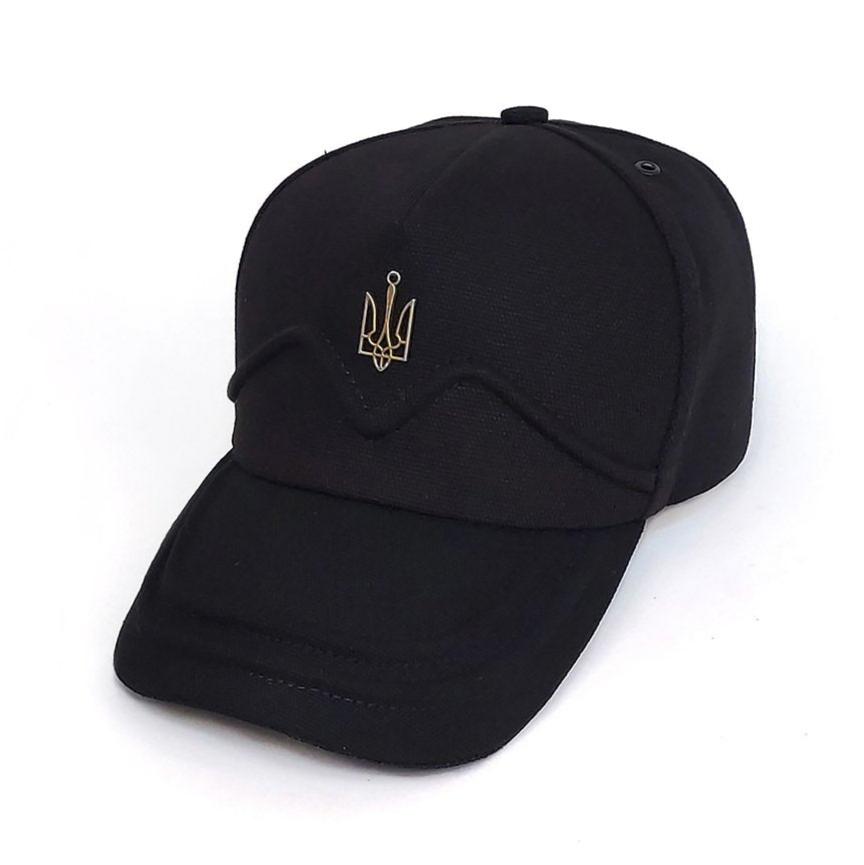 Five-Panel Canvas Cap with coat of arms of Ukraine (Black)