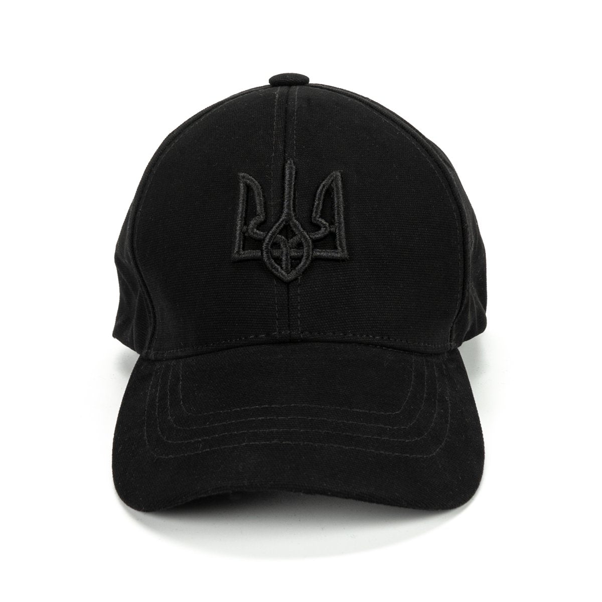 Black Baseball Cap with Black Trident