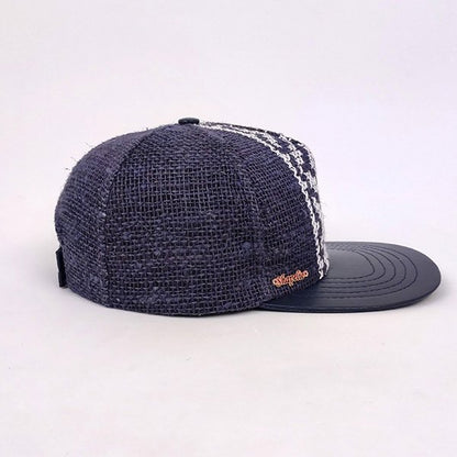 Snapback Cap with Embroidered Vyshyvanka Pattern (Blue)