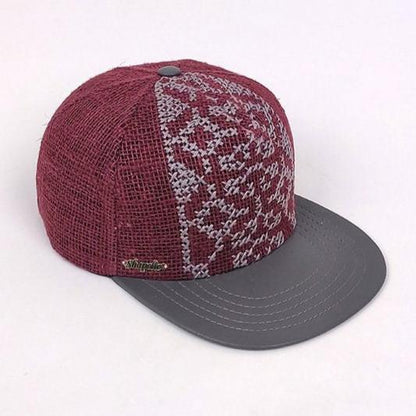 Snapback Cap with Embroidered Vyshyvanka Pattern (Red)